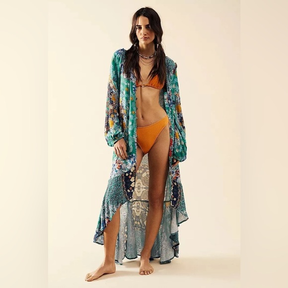 𝓯𝓹 Free People ~ Marais Printed Midi Dress in Ivry - Picture 7 of 8